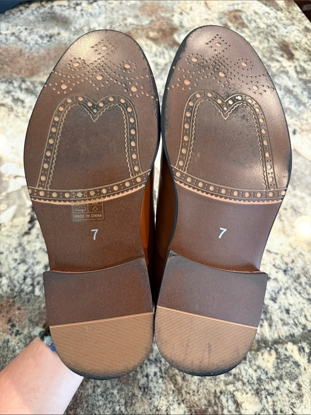 Bruno Marc Men's Tan Leather Lace-Up Derby Shoes